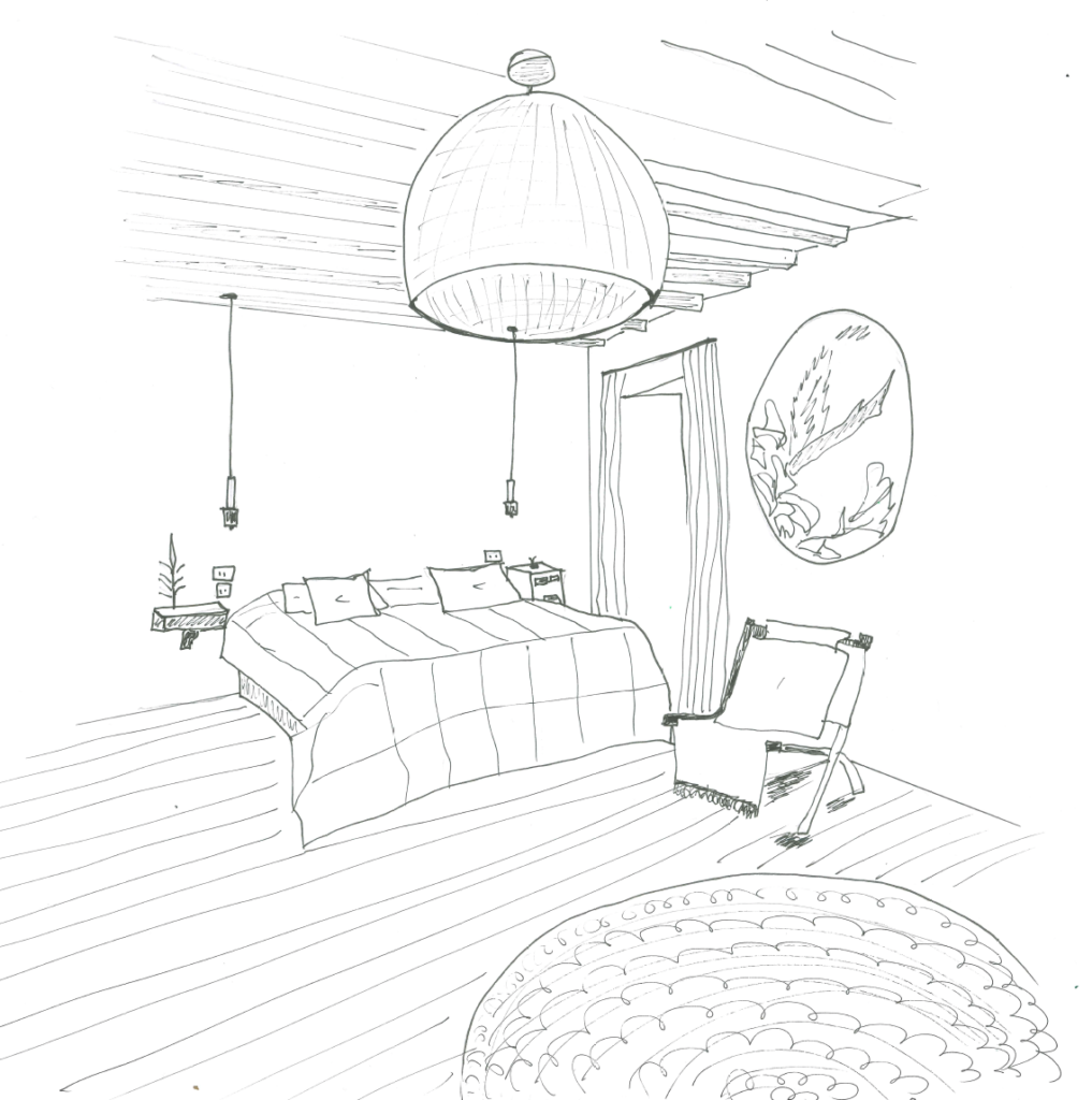 chambre noir et blanc - atelier harmonie déco